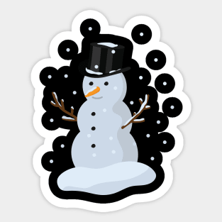 Snowman with top hat Sticker